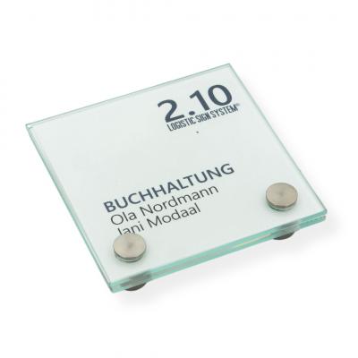 Tuerschild VITRUM B Glasschild Beschilderung fuer Buero